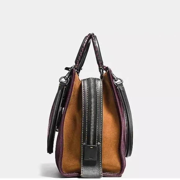 Coach Oxblood Brown Pebbled Leather with Suede Rouge 30 - Picture 3 of 14